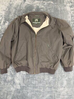 Weatherproof Mens Medium Brown Zip-Up Jacket With Ribbed Hem & Cuffs